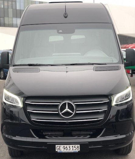 Minibus Mercedes with driver in Geneva